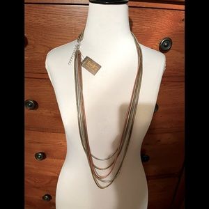 Mixed metals Treska layered necklace 5 strands